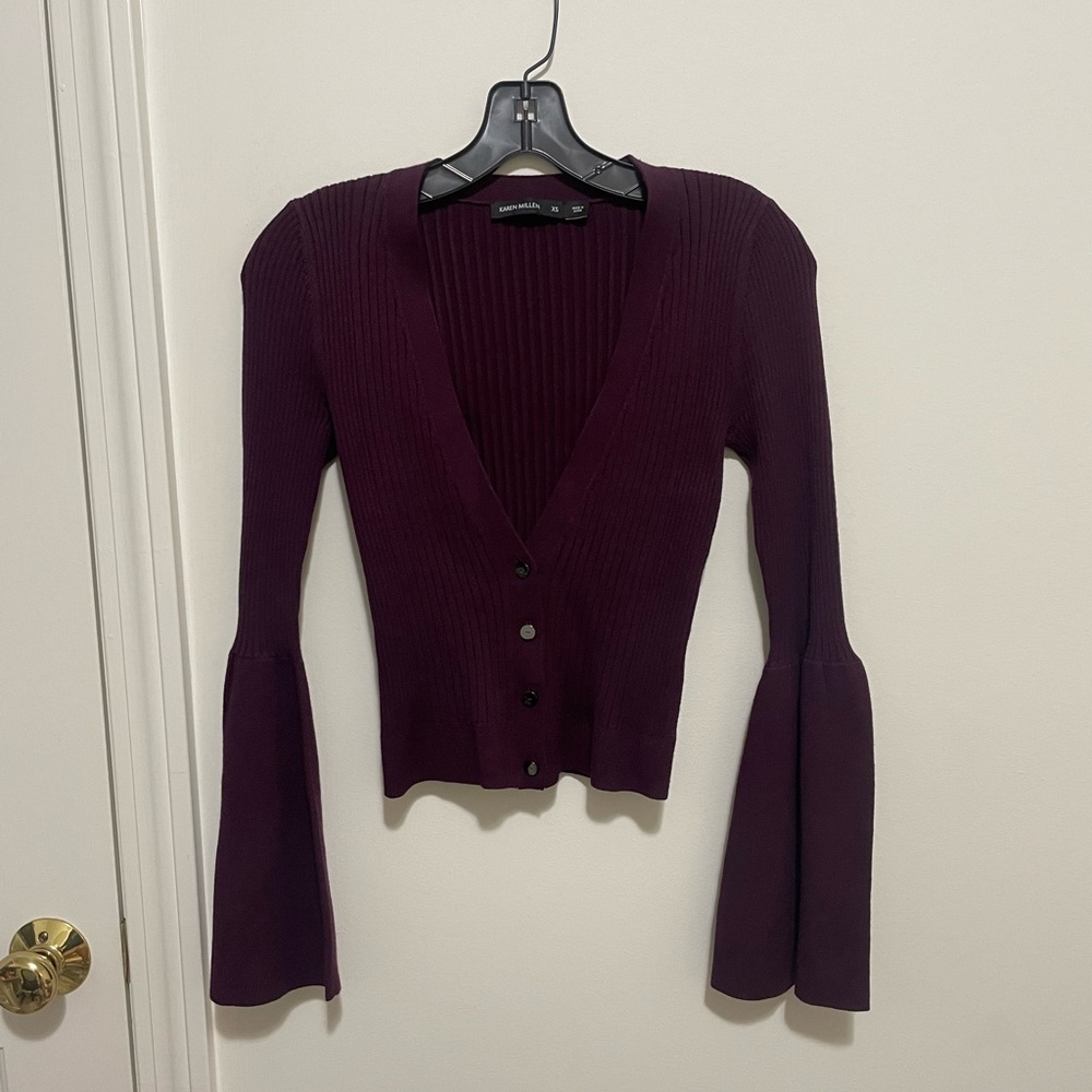 Karen Millen eggplant purple sweater - size XS